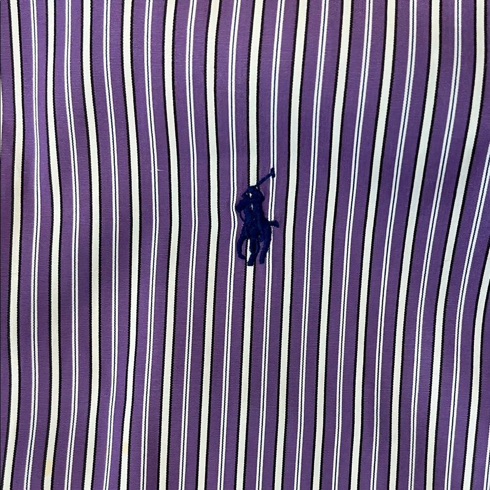 Ralph Lauren Classic Men's Purple Striped Button Down Shirt
